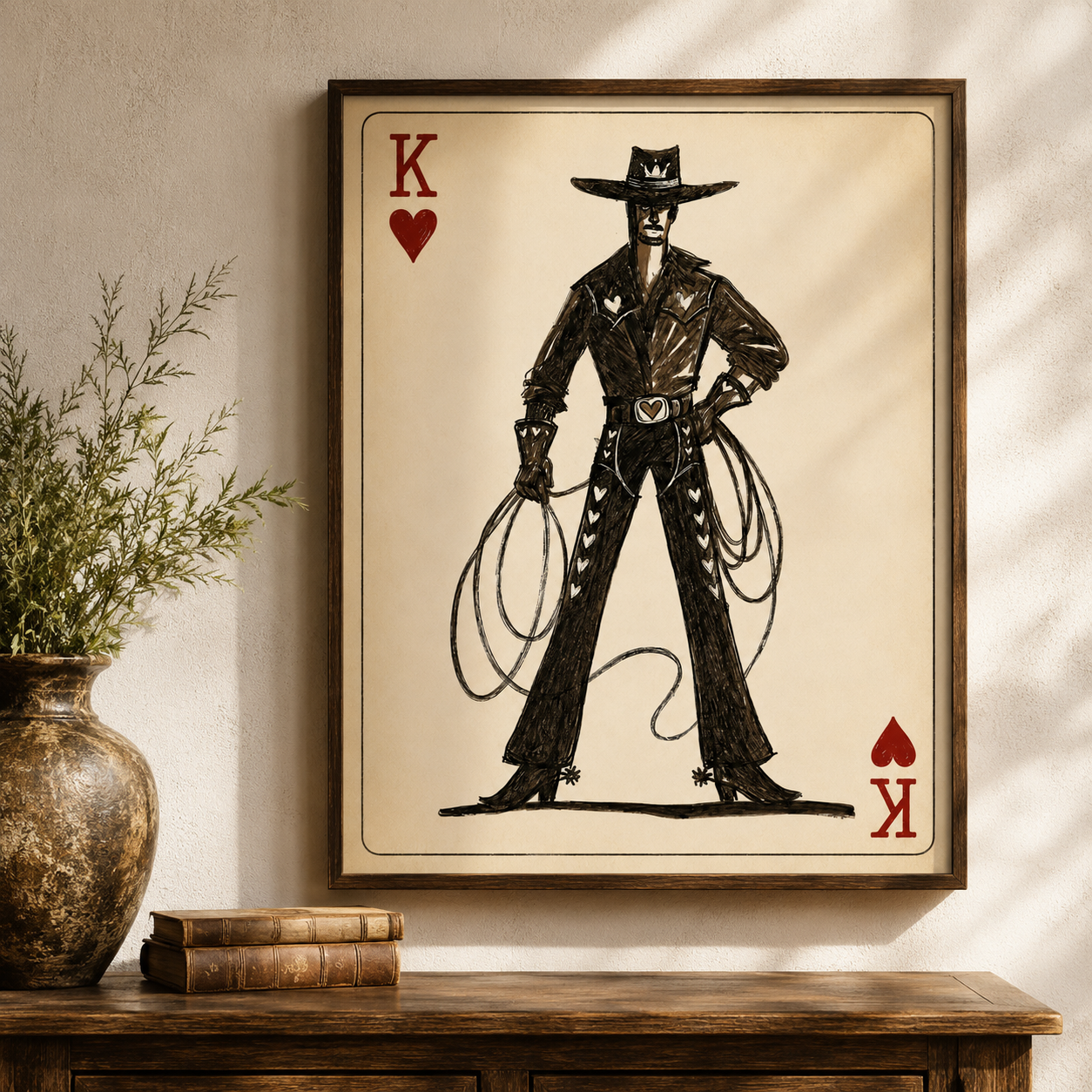 Cowboy King Playing Card Canvas Aura Canvas