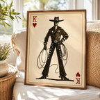 Cowboy King Playing Card Canvas Aura Canvas