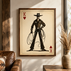 Cowboy King Playing Card Canvas Aura Canvas