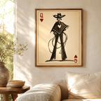 Cowgirl Queen Playing Card Canvas Aura Canvas