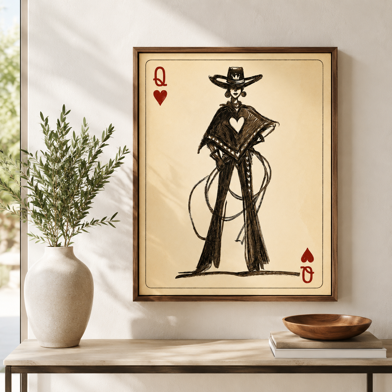 Cowgirl Queen Playing Card Canvas Aura Canvas