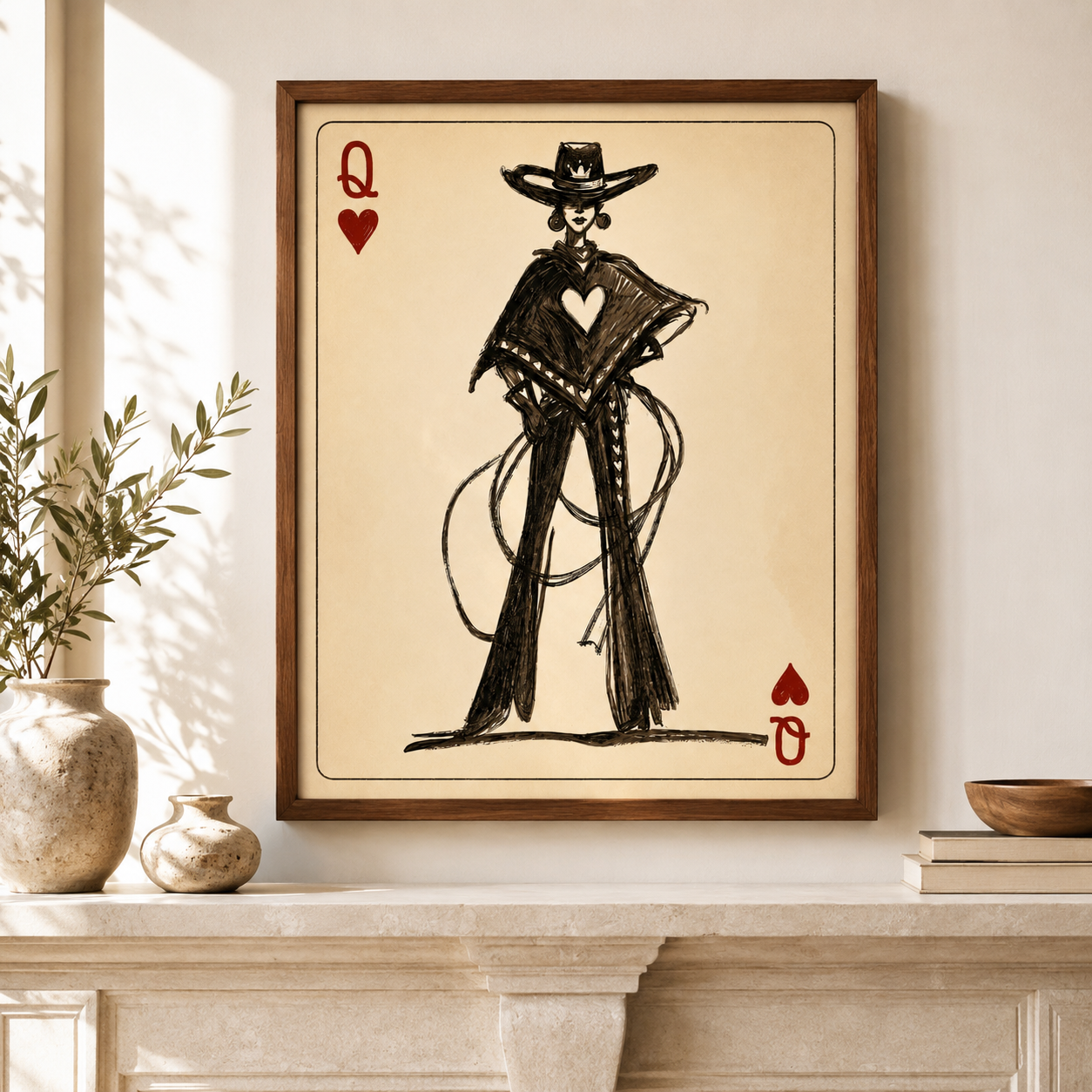 Cowgirl Queen Playing Card Canvas Aura Canvas