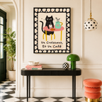 Black Cat Croissant Café Canvas Wall Art Aura Canvas
