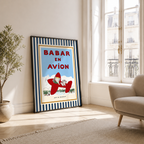 Elephant Airplane Canvas Wall Art Aura Canvas