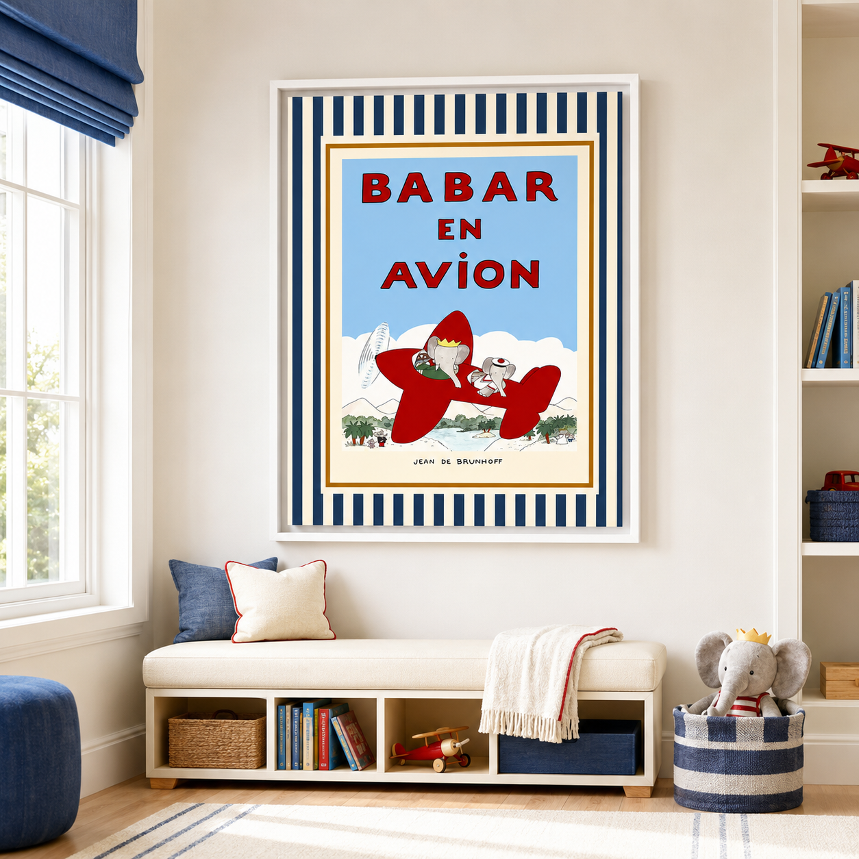 Elephant Airplane Canvas Wall Art Aura Canvas