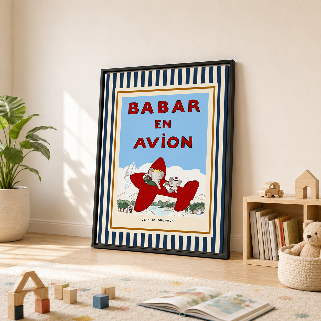 Elephant Airplane Canvas Wall Art Aura Canvas
