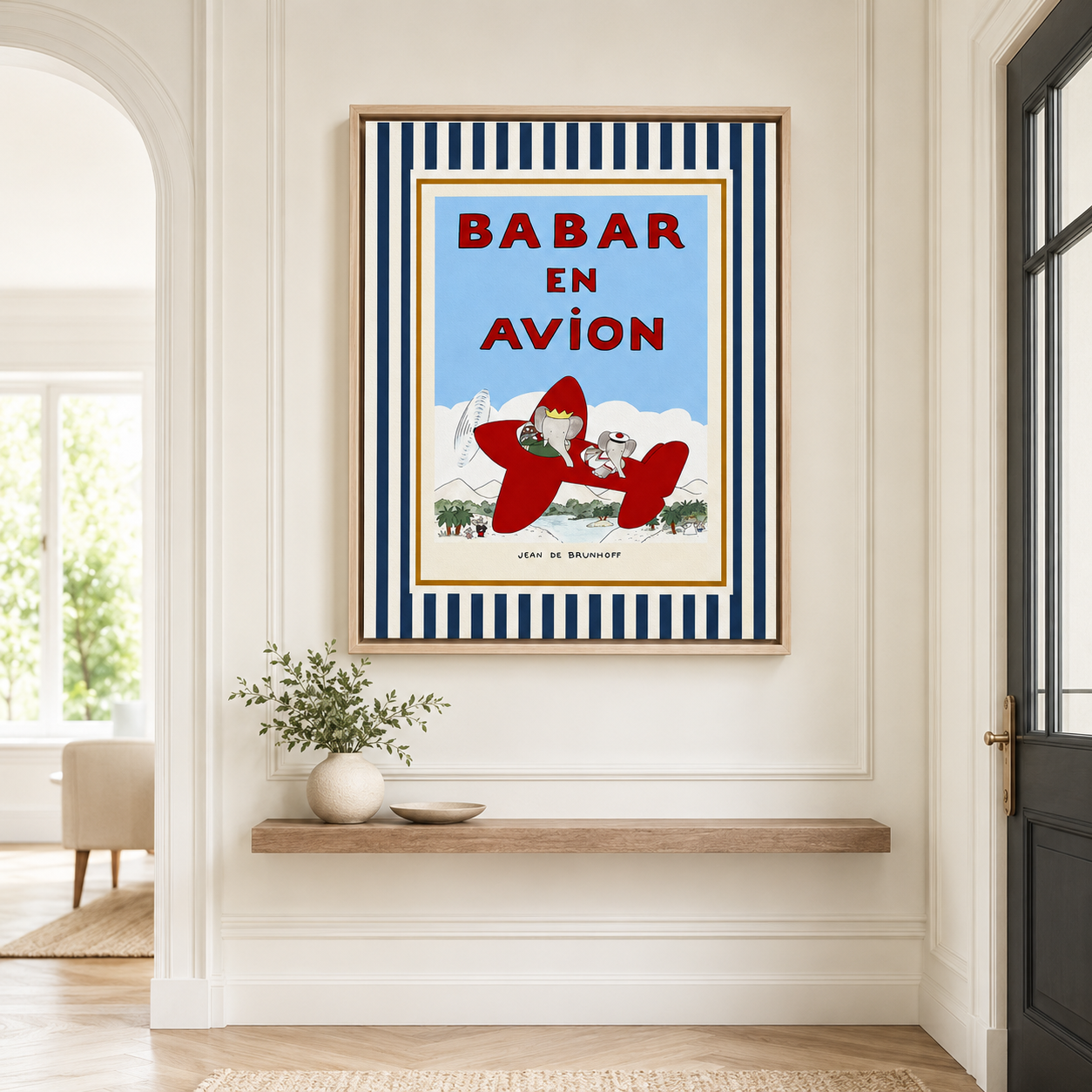 Elephant Airplane Canvas Wall Art Aura Canvas