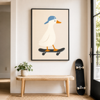 Skateboarding Duck Canvas Wall Art Aura Canvas