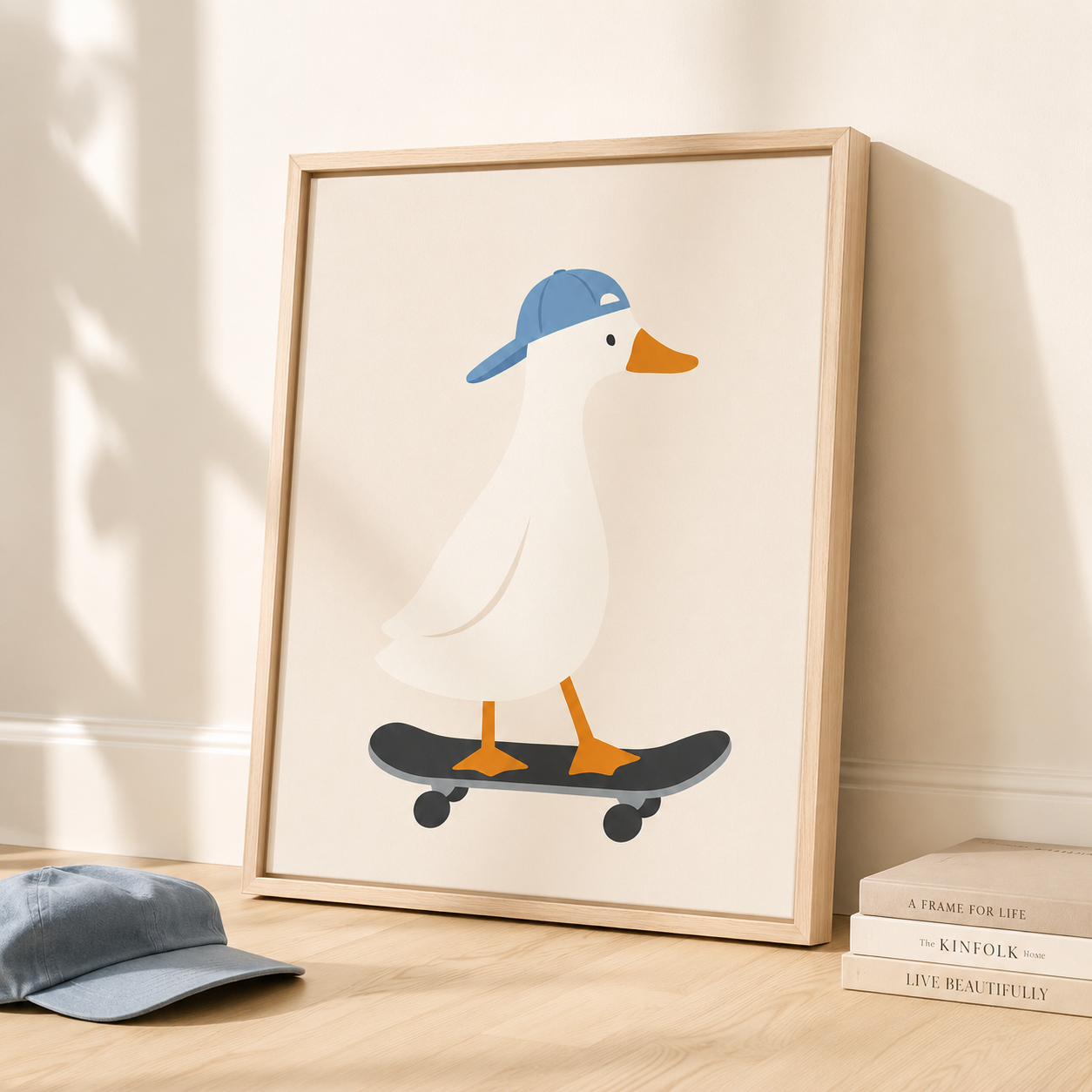 Skateboarding Duck Canvas Wall Art Aura Canvas