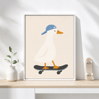 Skateboarding Duck Canvas Wall Art Aura Canvas