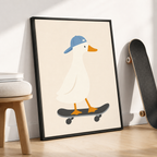 Skateboarding Duck Canvas Wall Art Aura Canvas