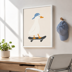 Skateboarding Duck Canvas Wall Art Aura Canvas