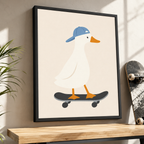Skateboarding Duck Canvas Wall Art Aura Canvas