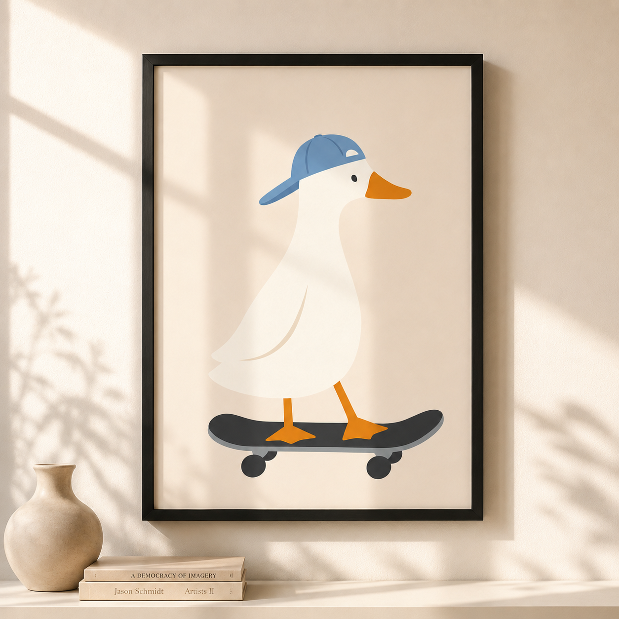 Skateboarding Duck Canvas Wall Art Aura Canvas