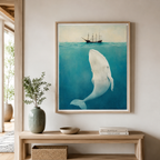 Whale Under Ship Canvas Wall Art Aura Canvas