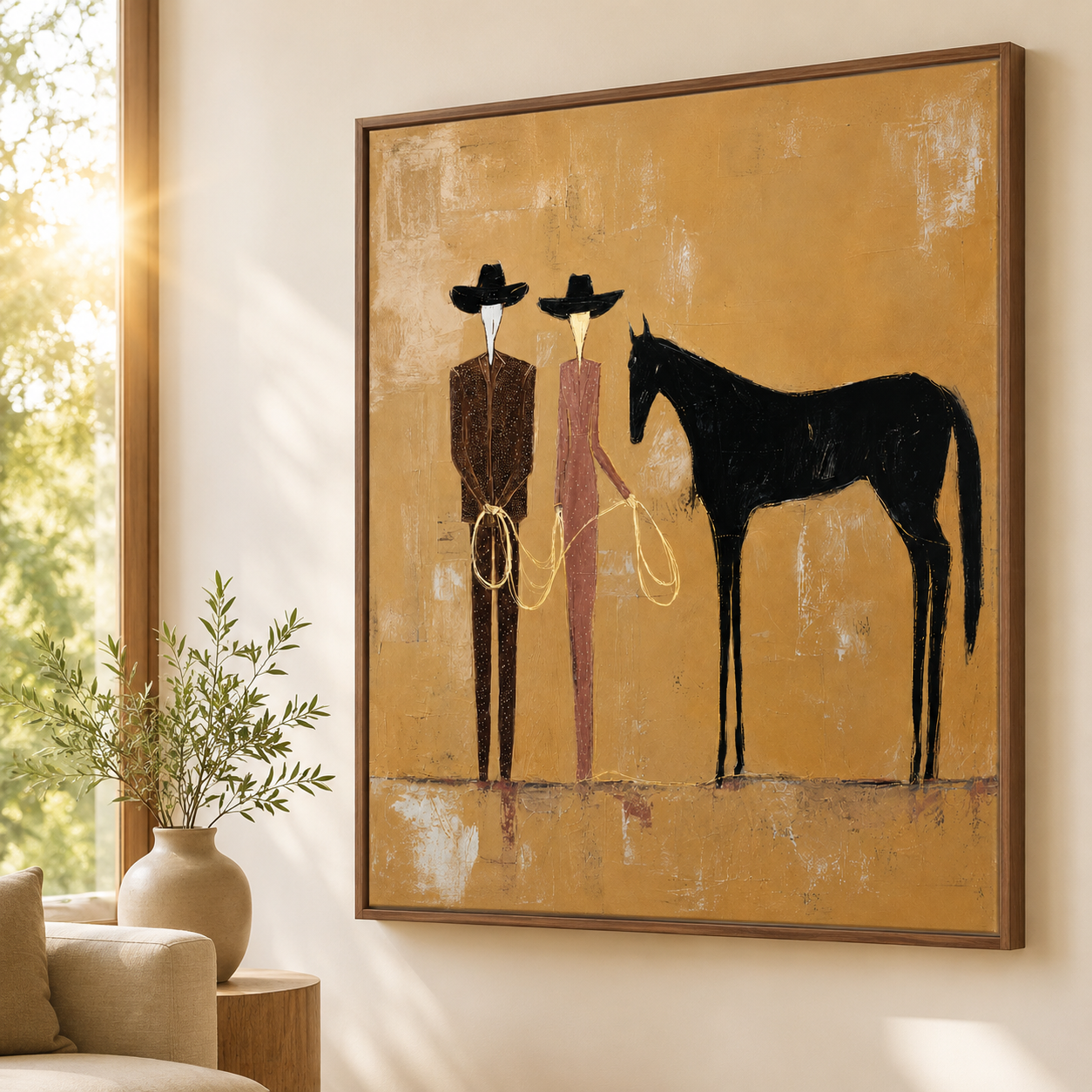 Western Horse Canvas Wall Art Aura Canvas