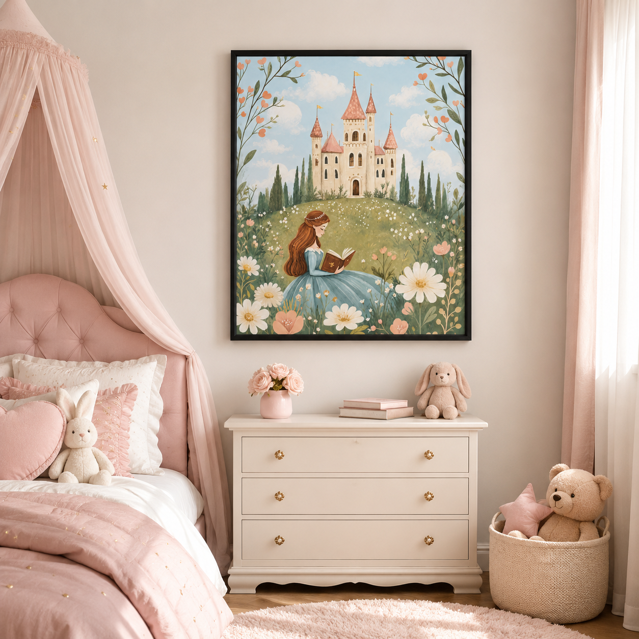 Princess Castle Canvas Wall Art Aura Canvas
