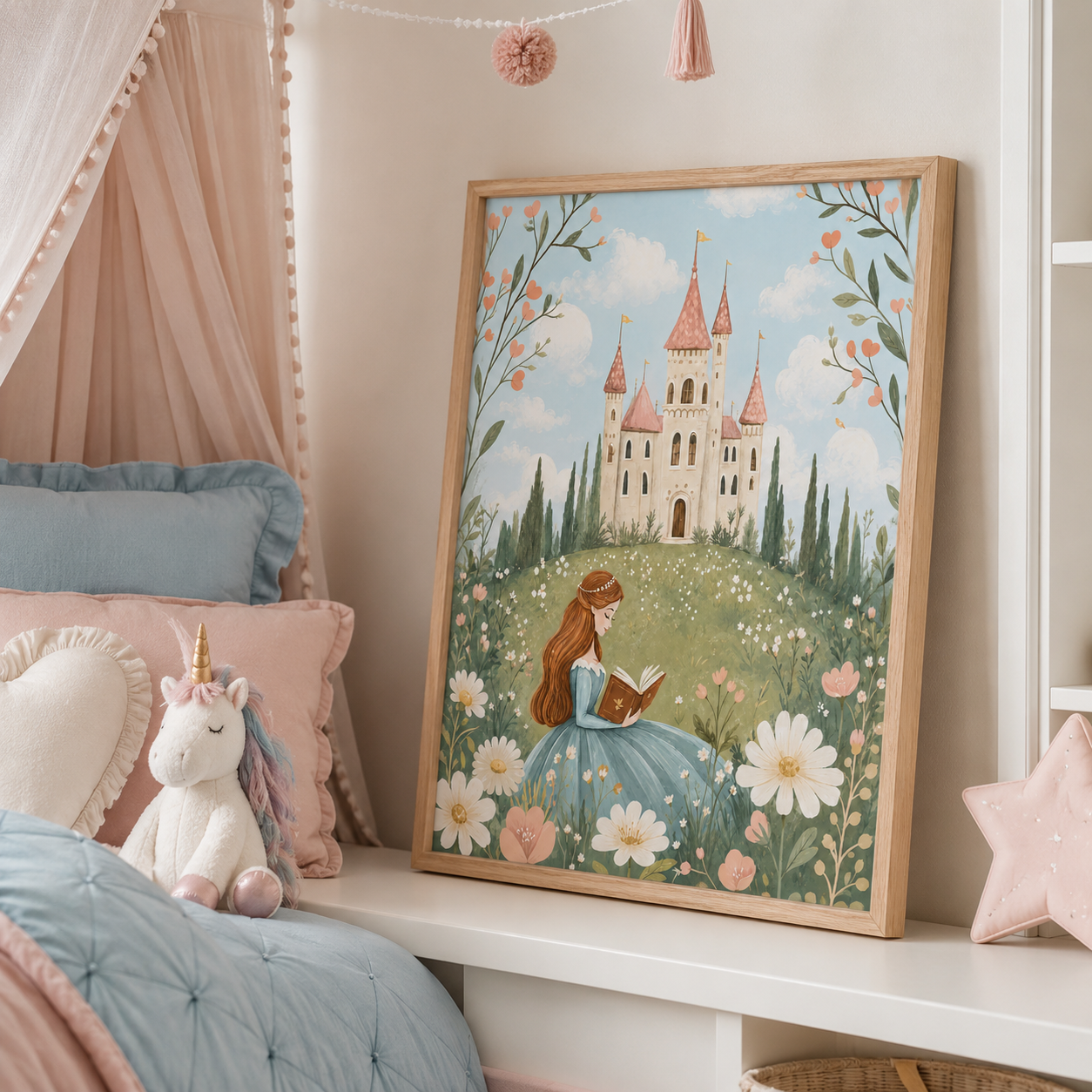 Princess Castle Canvas Wall Art Aura Canvas