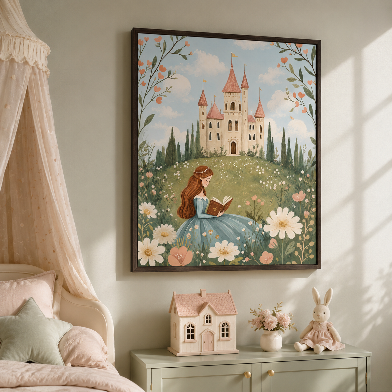 Princess Castle Canvas Wall Art Aura Canvas