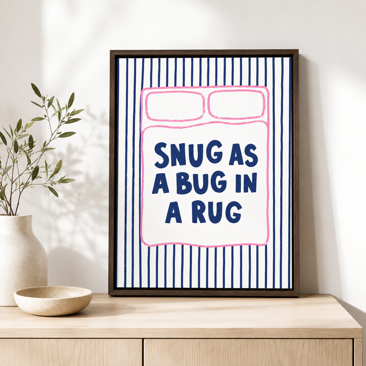 Snug As A Bug Canvas Wall Art Aura Canvas