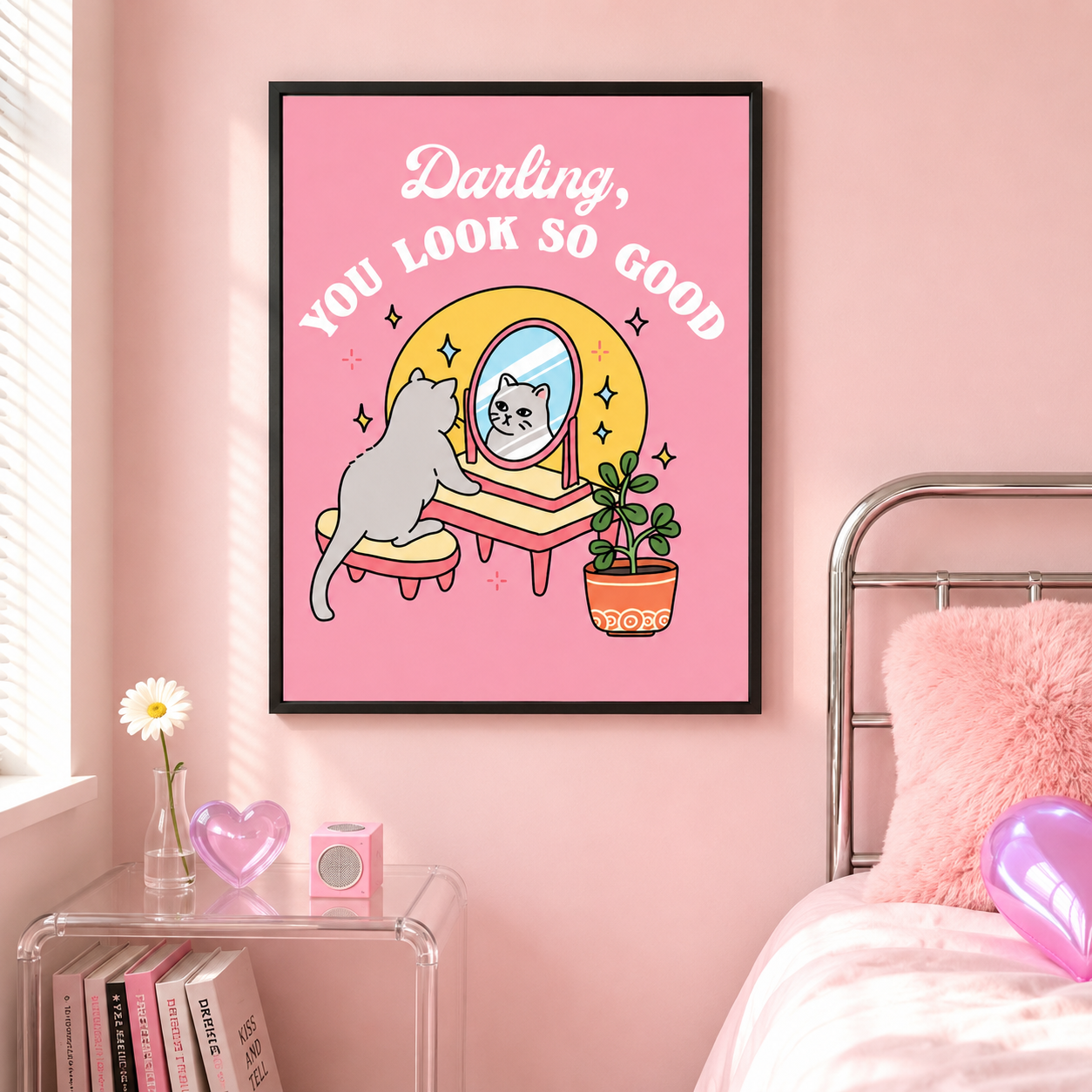 Darling You Look So Good Cat Canvas Wall Art Aura Canvas