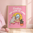 Darling You Look So Good Cat Canvas Wall Art Aura Canvas