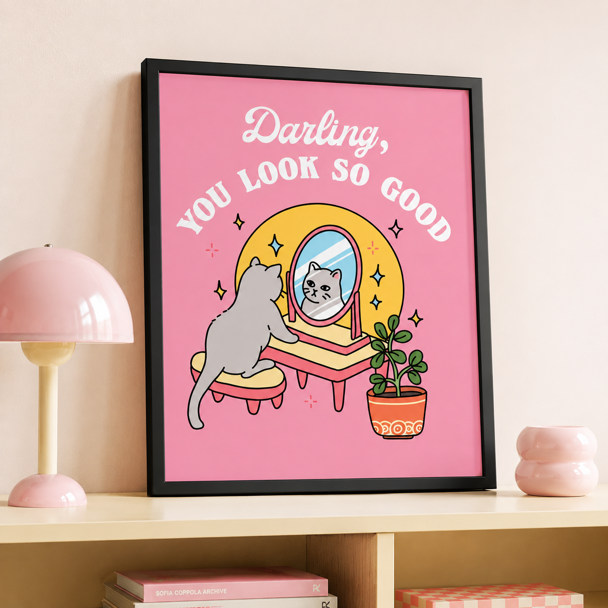 Darling You Look So Good Cat Canvas Wall Art Aura Canvas