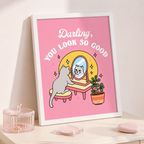Darling You Look So Good Cat Canvas Wall Art Aura Canvas
