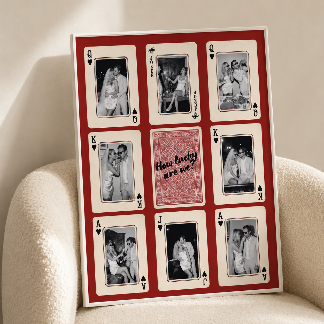 Custom Couple Playing Card Canvas Aura Canvas
