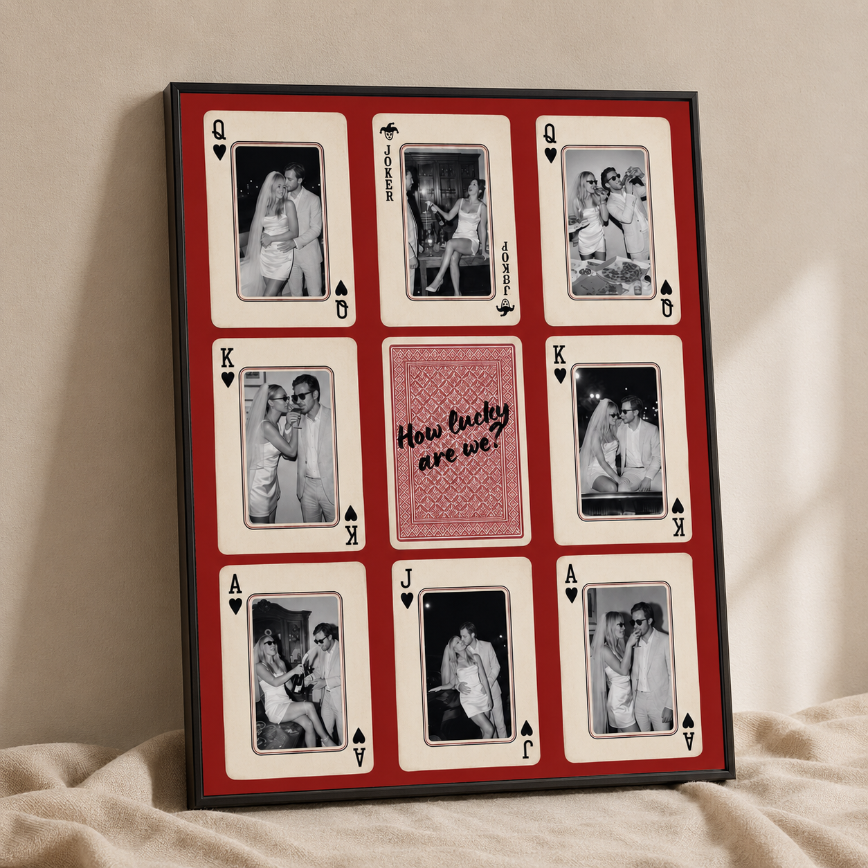 Custom Couple Playing Card Canvas Aura Canvas