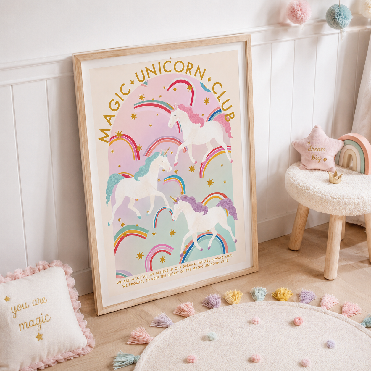 Magic Unicorn Club Canvas Wall Art Aura Canvas