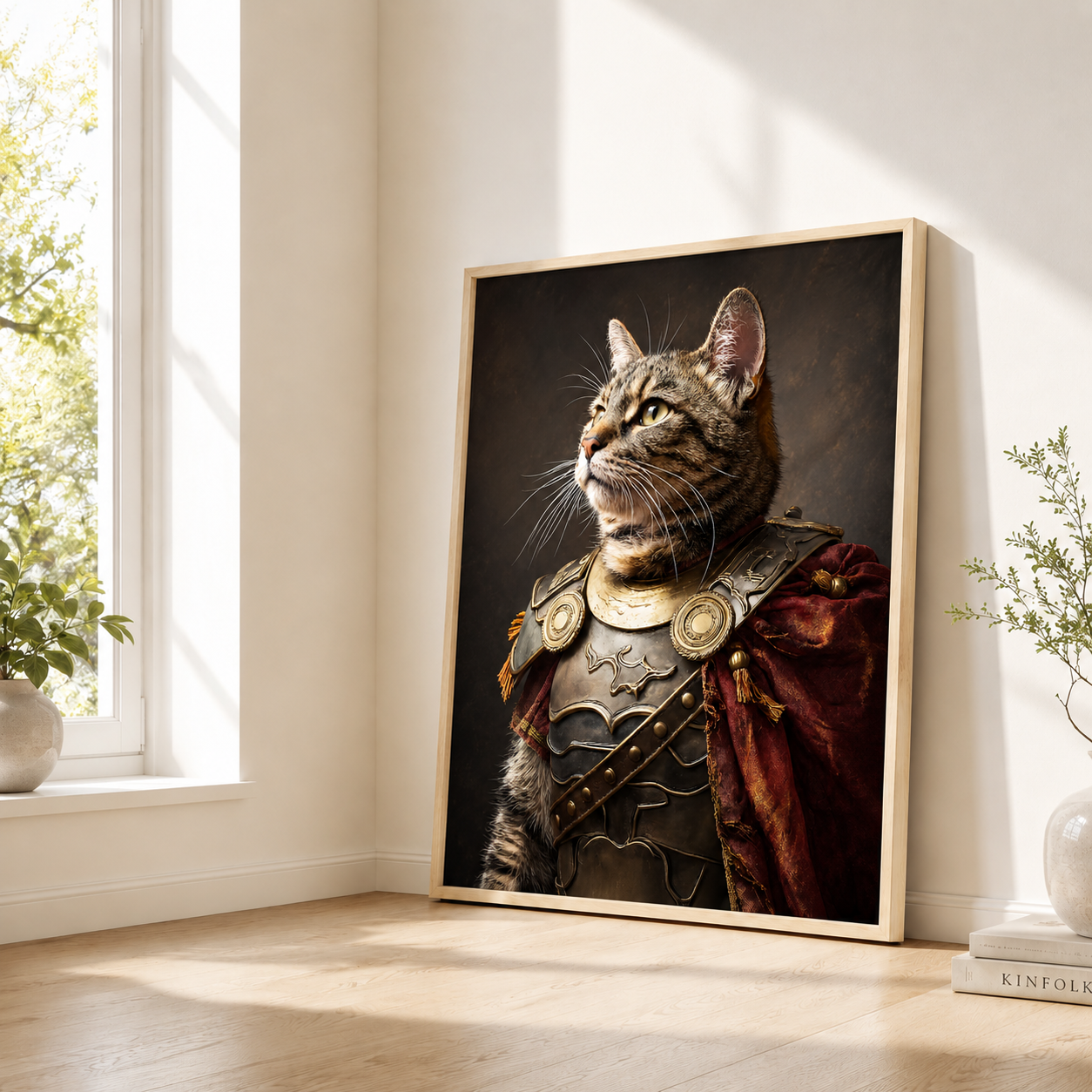 Custom Warrior Pet Portrait Canvas Aura Canvas