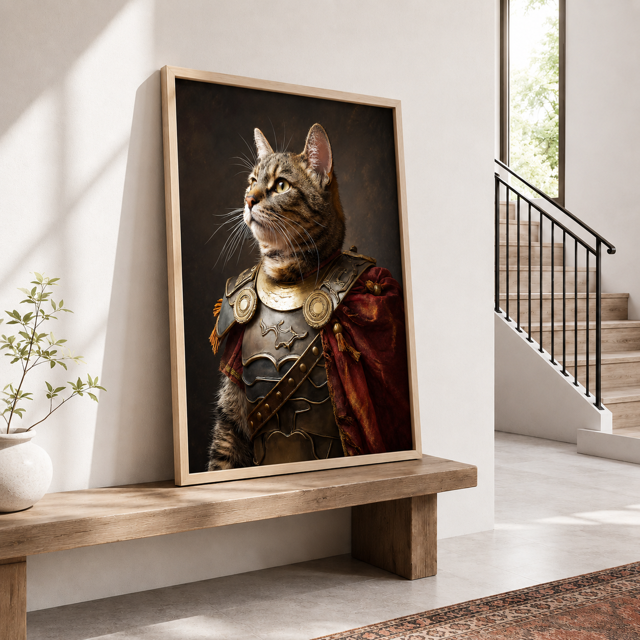 Custom Warrior Pet Portrait Canvas Aura Canvas