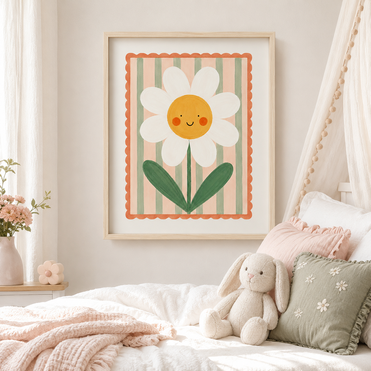Smiling Daisy Canvas Wall Art Aura Canvas