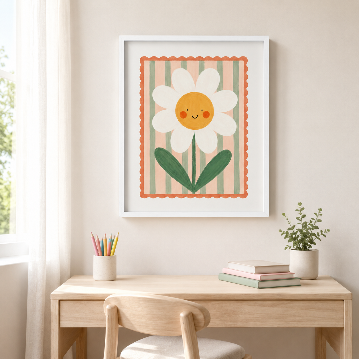 Smiling Daisy Canvas Wall Art Aura Canvas