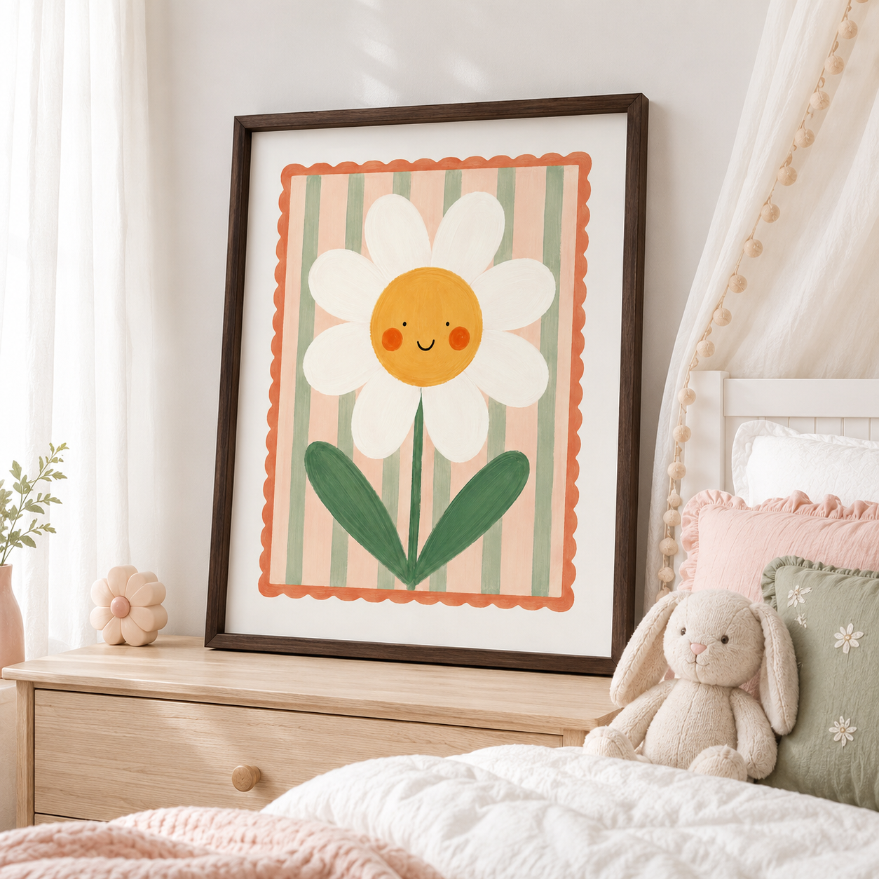 Smiling Daisy Canvas Wall Art Aura Canvas