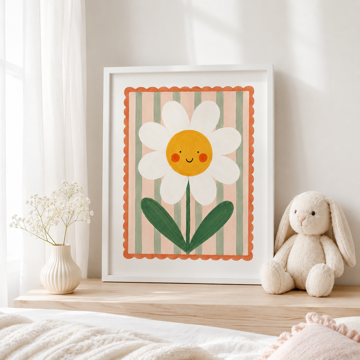 Smiling Daisy Canvas Wall Art Aura Canvas