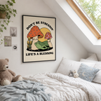 Don’t Be Stressin Mushroom Canvas Wall Art Aura Canvas
