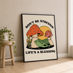 Don’t Be Stressin Mushroom Canvas Wall Art Aura Canvas
