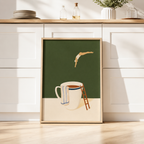Tea Cup Diver Canvas Wall Art Aura Canvas