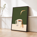 Tea Cup Diver Canvas Wall Art Aura Canvas