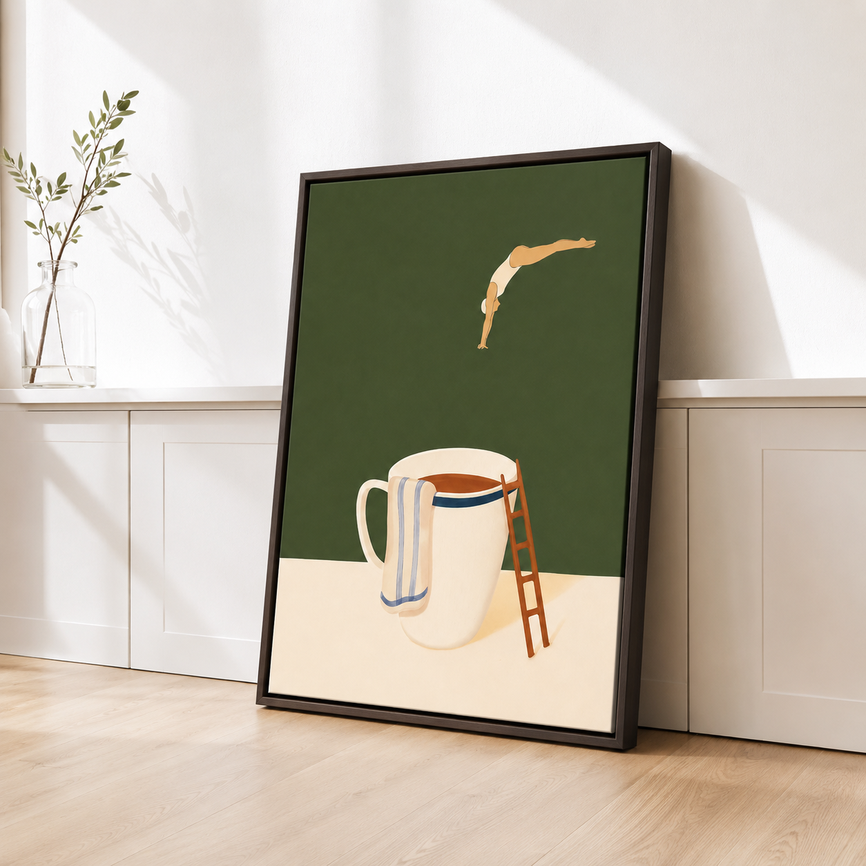 Tea Cup Diver Canvas Wall Art Aura Canvas