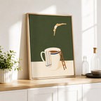 Tea Cup Diver Canvas Wall Art Aura Canvas