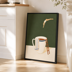 Tea Cup Diver Canvas Wall Art Aura Canvas