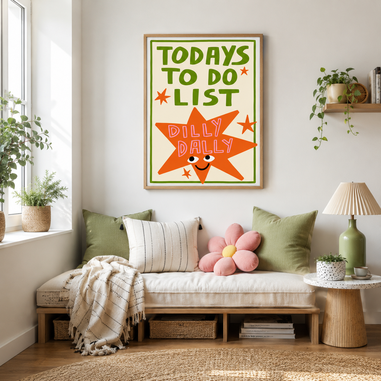 Today’s To Do List Dilly Dally Canvas Wall Art Aura Canvas