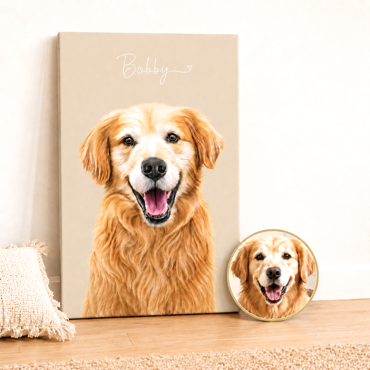 Custom Pet Memorial Portrait Canvas Aura Canvas