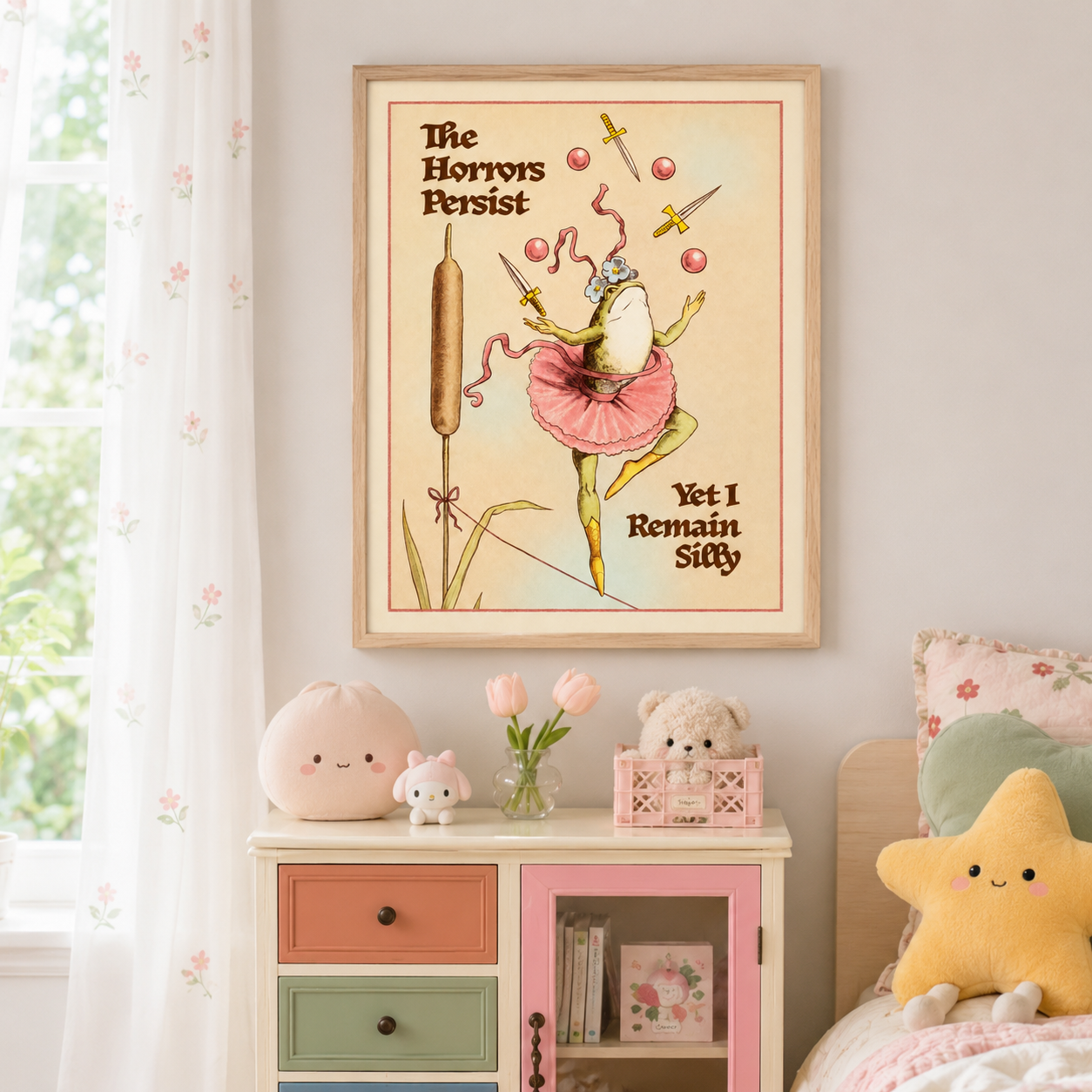 The Horrors Persist Frog Canvas Wall Art Aura Canvas