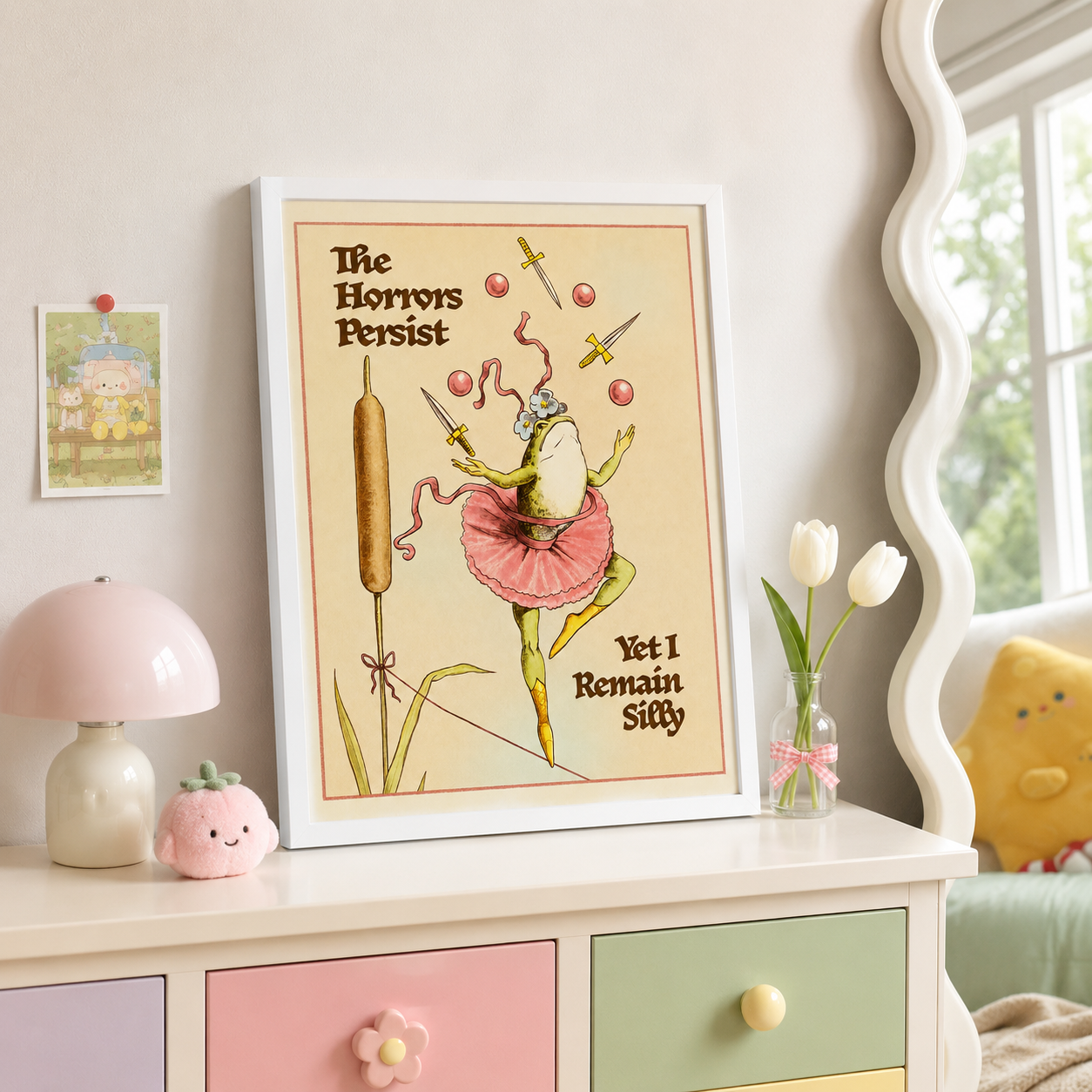 The Horrors Persist Frog Canvas Wall Art Aura Canvas