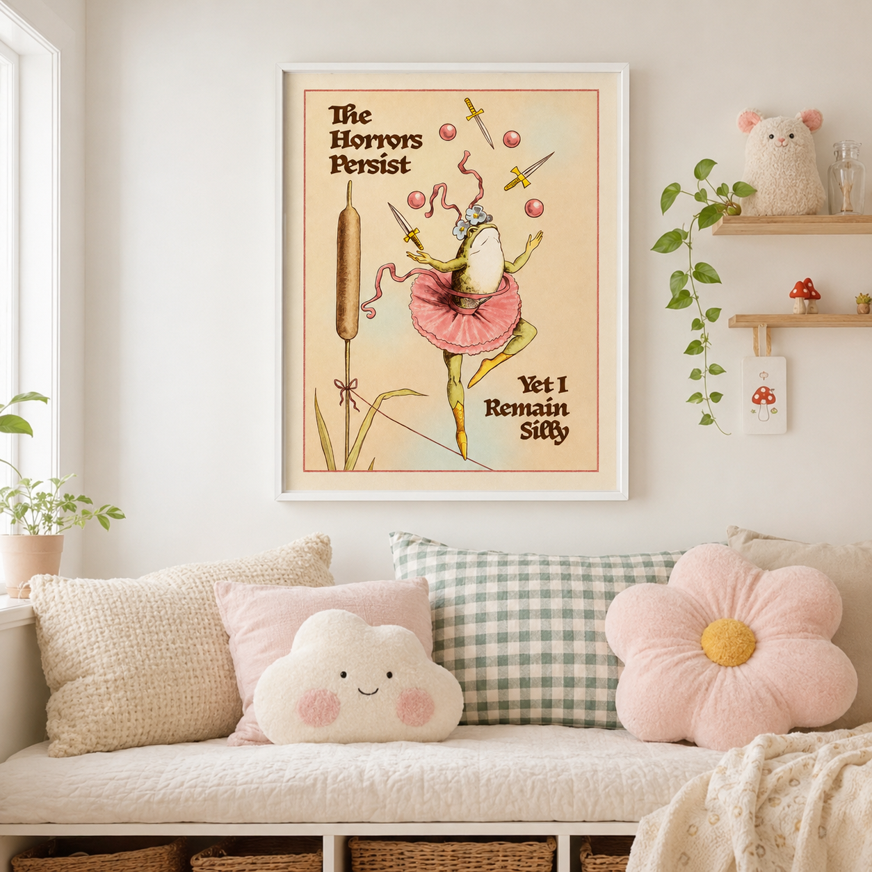 The Horrors Persist Frog Canvas Wall Art Aura Canvas