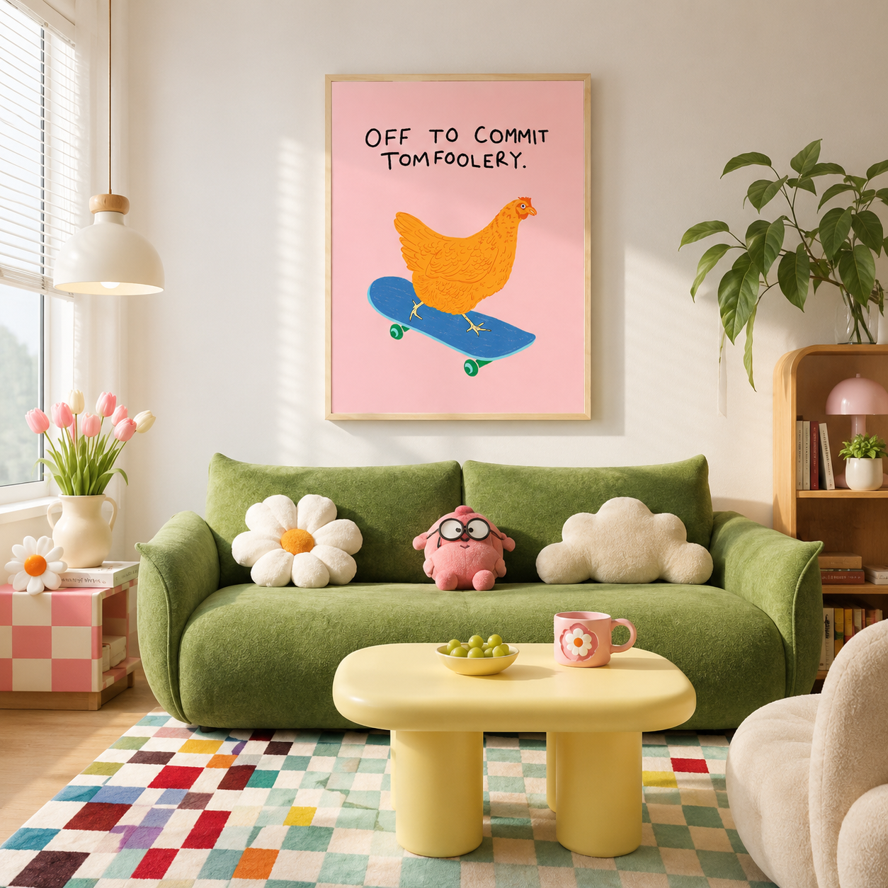Off To Commit Tomfoolery Chicken Canvas Wall Art Aura Canvas